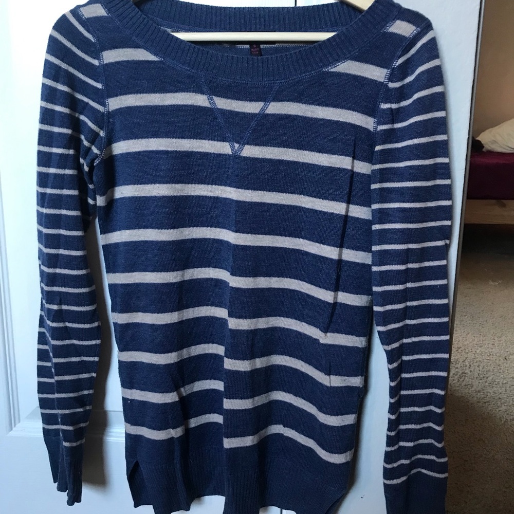 Navy Blue Striped Sweater